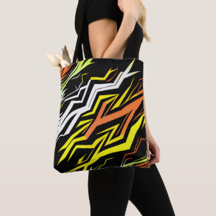 Abstrakt-gelb-orange Streifen Tasche