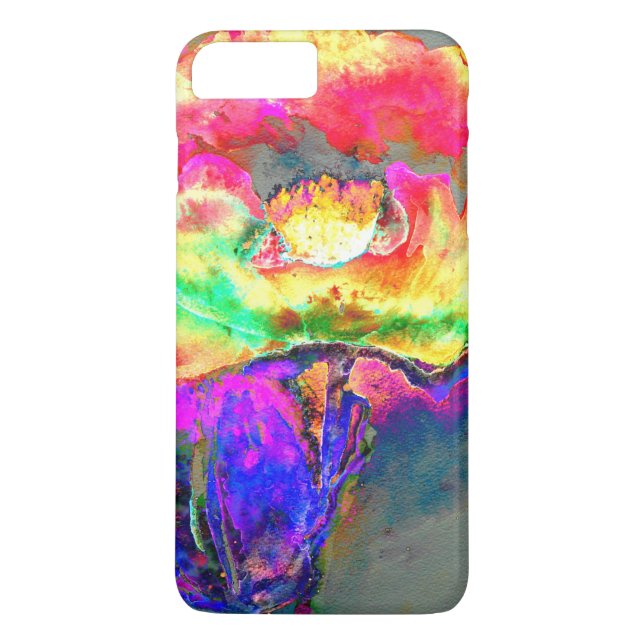 Abstrakt-gelb-rosa Aquarellmalerei Case-Mate iPhone Hülle (Rückseite)