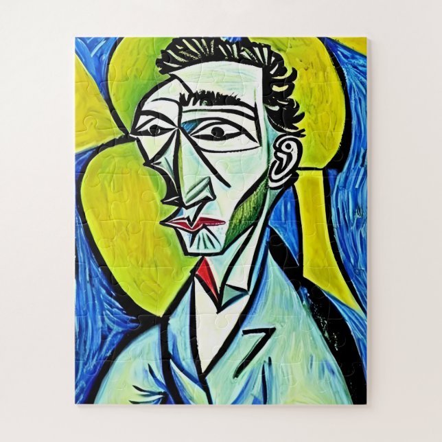 Abstrakt Gelb und Blauer Spaß Kunstmuseum (Vertikal)