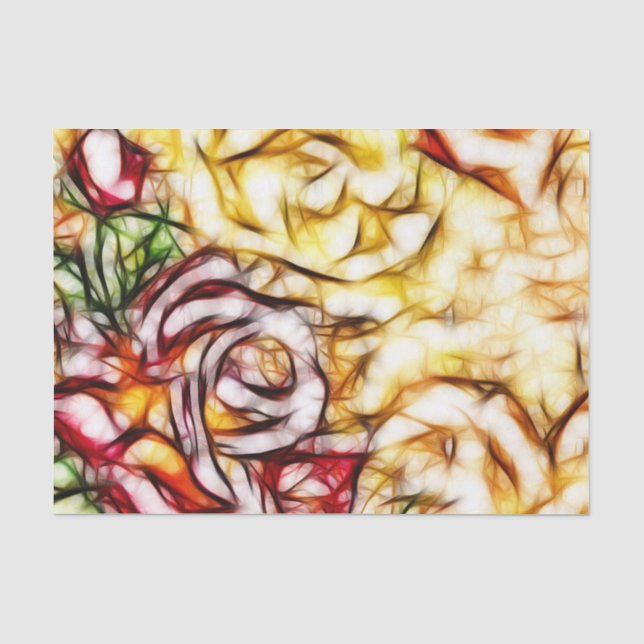 Abstrakt Gelbe Rose Kunstblumenleuchte Seidenpapier (Vorderseite)
