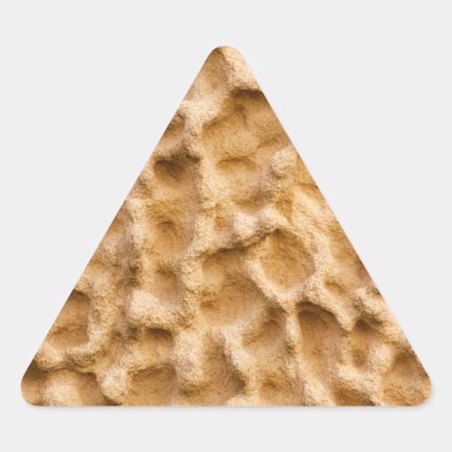 Abstrakt-Gelber Sandrock Dreieckiger Aufkleber (Vorderseite)