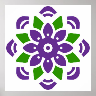 Abstrakt Geo Mandala Blume Poster