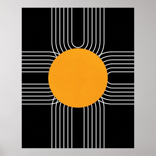 Abstrakt Geometrie Sun Mid Century Modern Boho Poster (Vorne)