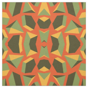 Abstrakt geometrisch 3-D Orange Green Modern Stoff
