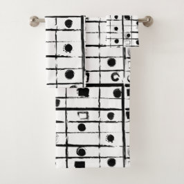 abstrakt geometrisch badhandtuch set