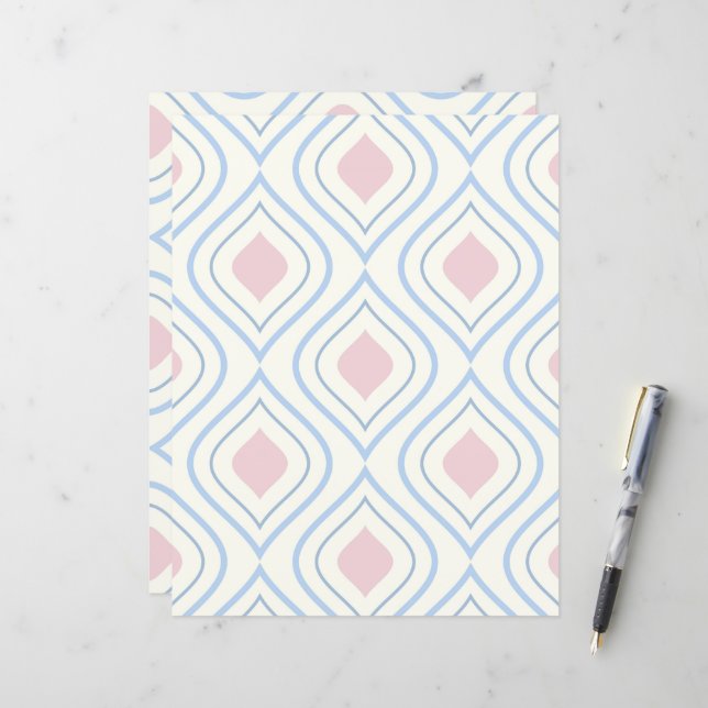 Abstrakt geometrisch, blau, rosa und weiß (Vorderseite/Rückseite Beispiel)