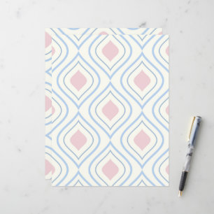 Abstrakt geometrisch, blau, rosa und weiß