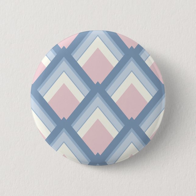 Abstrakt geometrisch, blau, rosa und weiß button (Vorderseite)