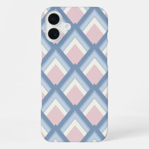 Abstrakt geometrisch, blau, rosa und weiß iPhone 16 plus hülle