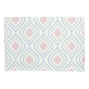 Abstrakt geometrisch, blau, rosa und weiß kissenbezug