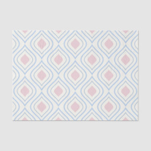 Abstrakt geometrisch, blau, rosa und weiß seidenpapier