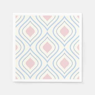 Abstrakt geometrisch, blau, rosa und weiß serviette