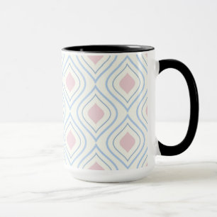 Abstrakt geometrisch, blau, rosa und weiß tasse