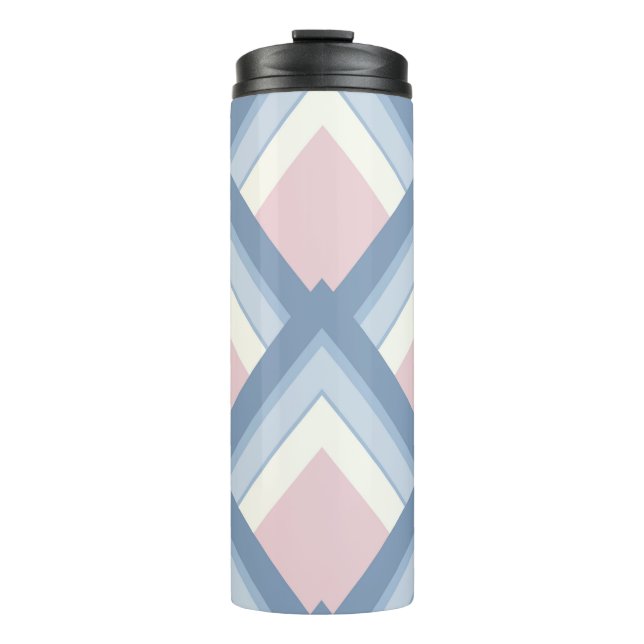Abstrakt geometrisch, blau, rosa und weiß thermosbecher (Vorderseite)