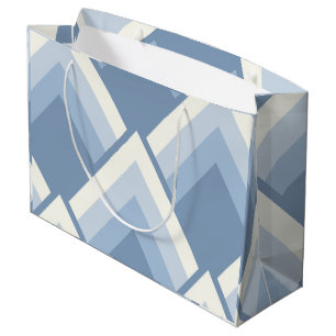 Abstrakt geometrisch, blau und weiß 2 große geschenktüte