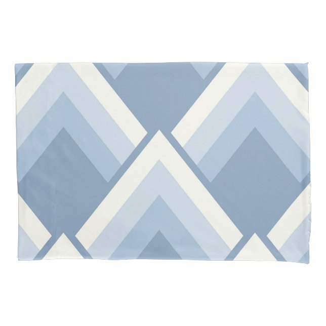 Abstrakt geometrisch, blau und weiß 2 kissenbezug (Vorderseite-Links)
