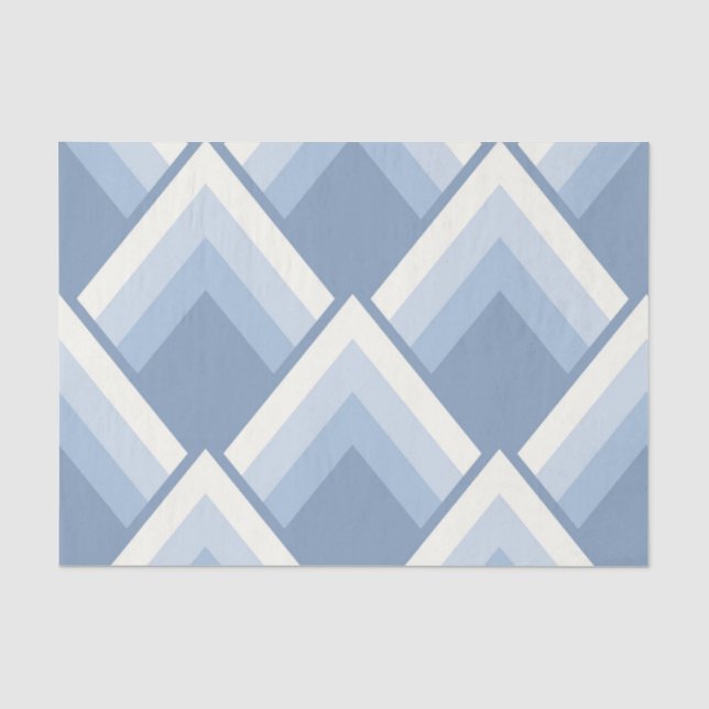 Abstrakt geometrisch, blau und weiß 2 seidenpapier (Vorderseite)