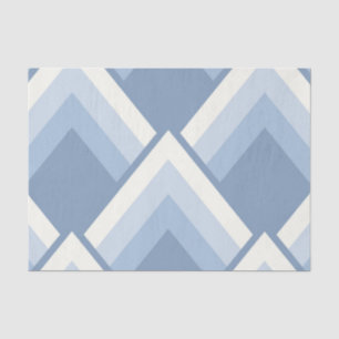 Abstrakt geometrisch, blau und weiß 2 seidenpapier