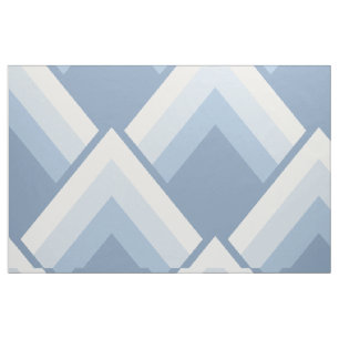 Abstrakt geometrisch, blau und weiß 2 stoff
