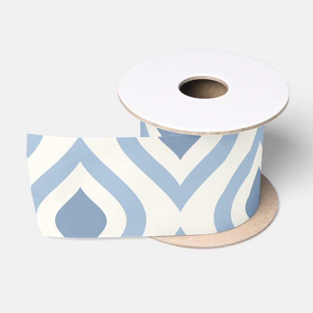 Abstrakt geometrisch, blau und weiß satinband (Spule)
