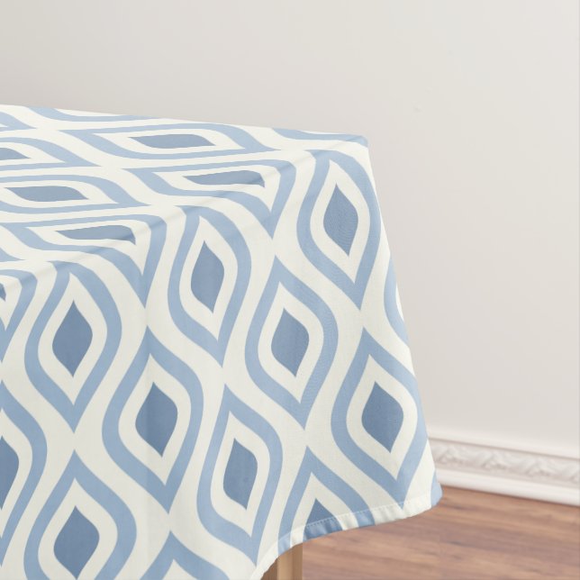 Abstrakt geometrisch, blau und weiß tischdecke (Beispiel)