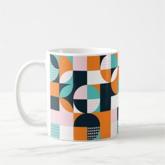Abstrakt Geometrisch: Farbiger 3D-Effekt. Kaffeetasse
