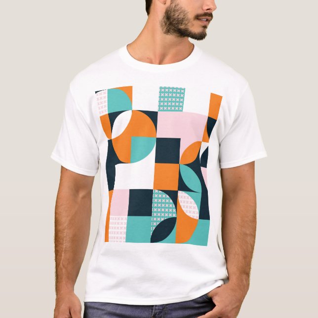 Abstrakt Geometrisch: Farbiger 3D-Effekt. T-Shirt (Vorderseite)