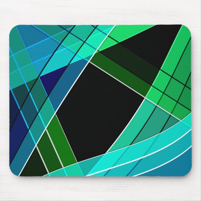 Abstrakt, geometrisch , grün , blau , schwarz mousepad (Vorne)