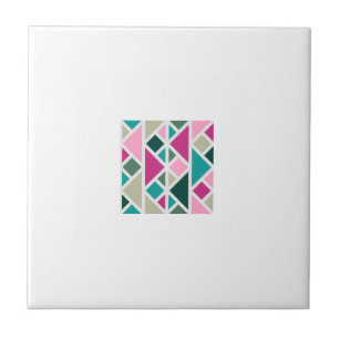 Abstrakt geometrisch rosa Fuchsia Türkis Fliese