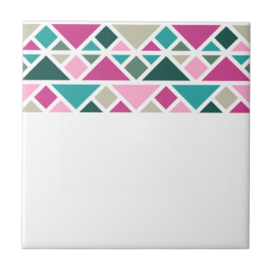 Abstrakt geometrisch rosa Fuchsia Türkis Fliese