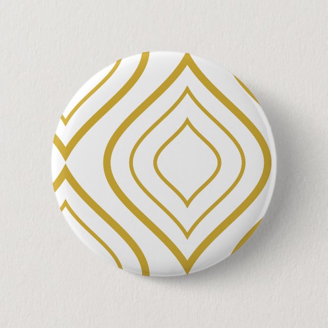 Abstrakt, geometrisch, weiß und gold button (Vorderseite)