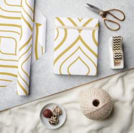 Abstrakt, geometrisch, weiß und gold geschenkpapier