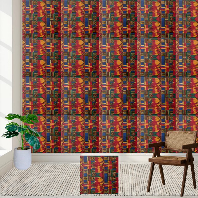 Abstrakt geometrische afrikanische Muster Fliese (Abstract Geometric African Pattern Tile)