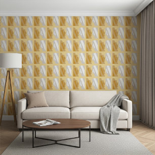 Abstrakt geometrische Art Silver Gold Gray Tiles Tapete