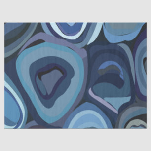 Abstrakt geometrische blaue Halbkreise Seidenpapier