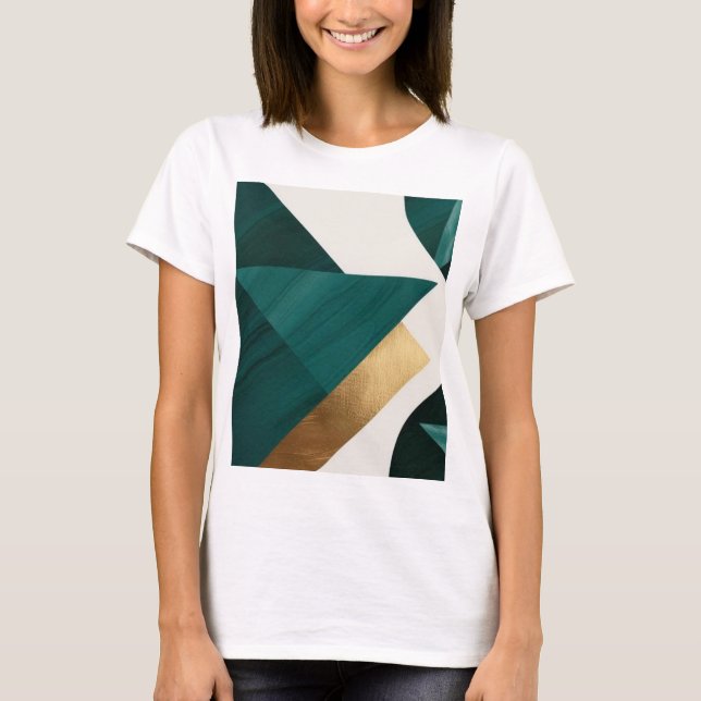 Abstrakt Geometrische Kunst Moderne Plakatminimali T-Shirt (Vorderseite)