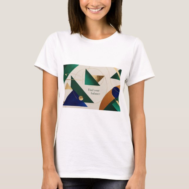 Abstrakt Geometrische Kunst Moderne Plakatminimali T-Shirt (Vorderseite)