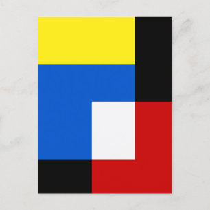 Abstrakt Geometrische Retro-Tones im Mondrian Styl Postkarte