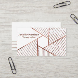 Abstrakt geometrische Rose Gold Foil Fotograf Visitenkarte