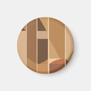 Abstrakt geometrische Terrakotta Midcentury Modern Magnet