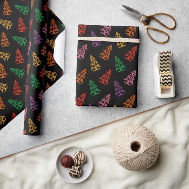 Abstrakt geometrische Weihnachtsbaummuster Geschenkpapier (Kunsthandwerk)