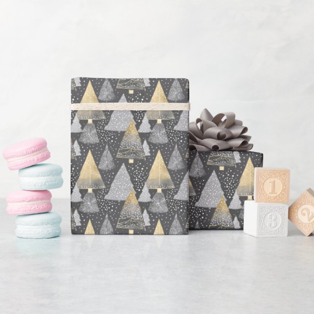 Abstrakt Geometrischer Weihnachtsbaum Elegantes Go Geschenkpapier (Babyparty)