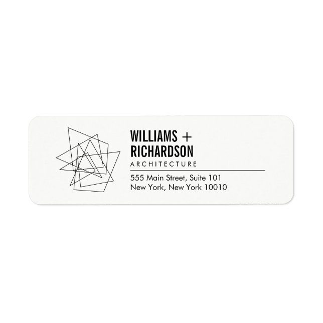 Abstrakt geometrisches architektonisches Logo weiß (Vorne)