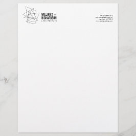 Abstrakt geometrisches architektonisches Logo weiß Briefbogen