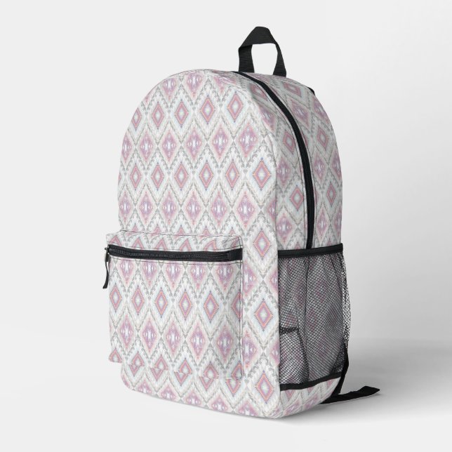 Abstrakt geometrisches Azteenmuster Bedruckter Rucksack (Rückseitige Ecke Rechts)