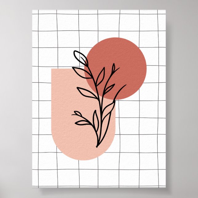 Abstrakt Geometrisches botanisches Poster - Minima (Vorne)