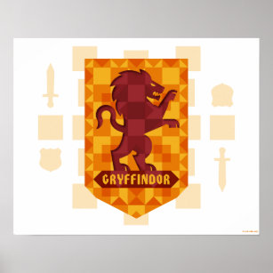 Abstrakt Geometrisches GRYFFINDOR™-Wappen Poster