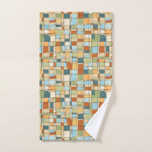 Abstrakt geometrisches Handtuch im Mid-Century-Mod