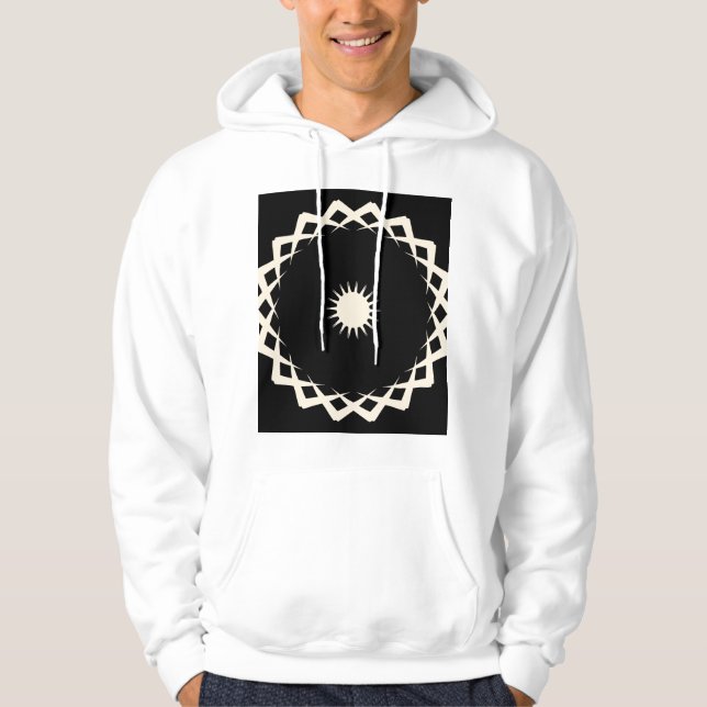 Abstrakt Geometrisches Mandala Sunburst Design Hoodie (Vorderseite)