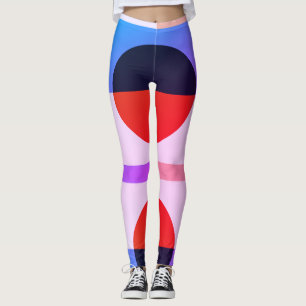Abstrakt Geometrisches Mehrfarbendesign Leggings